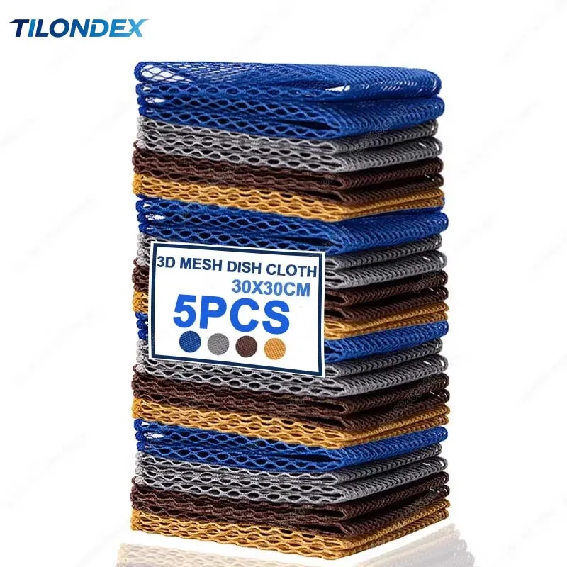 TILONDEX Mesh Dish Cloth for Washing Dishes Non-stick Oil Stove Scouring Pad Quick Dry Gas Stove Cleaning Net Rag Cleaning