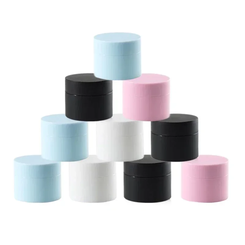 10Pcs Empty 5g/15g/20g/30g/50g Plastic Creams Jars with Screw Lids & Liner Portable Travel Containers For Makeup Lip Balm Creams