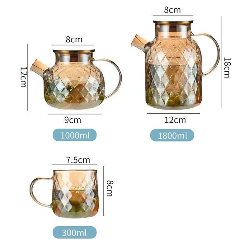 Teiera di fiori di vetro di lusso leggero Teaware teer teiere da tè per far bollire l\'acqua Yixing bollitore di argilla bollitore con filtro Set di