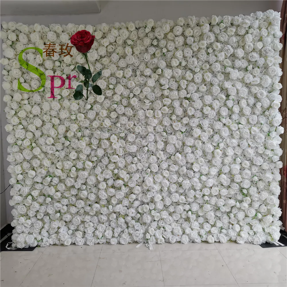 

SPR 3D Rolled Up Home Decoration or Wedding Party Ceiling Decorative Flowers Green Leaves Plastic Plant Wall