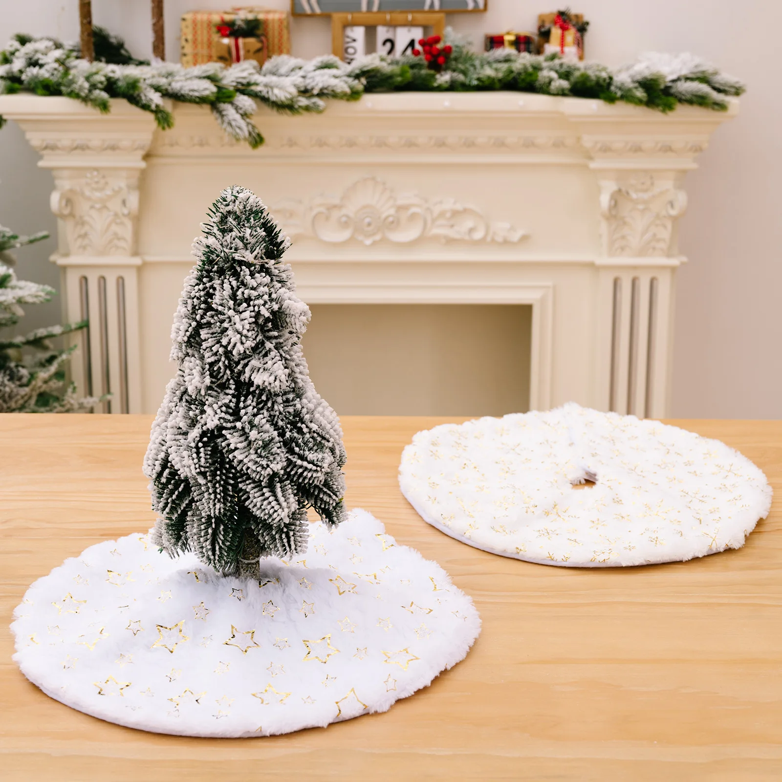 

Christmas Tree Skirt 38X38cm Christmas Tree Foot Carpet Tree Skirt Mat Under The Tree Christmas Decorations For Home Snowflake