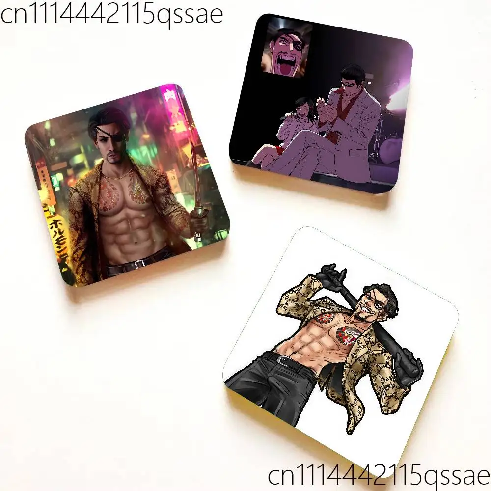 FOR Yakuza Majima Goro Black Square Plastic Fridge Magnet for Magnetic Sticker No Trace Left Durable Smooth Textured