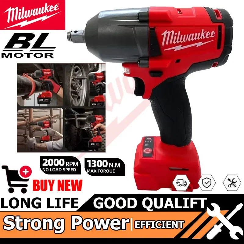 

Milwaukee Tool Wrench Brushless 18V Battery 813NM Large Torque Cordless Electric Impact Wrench Repair Power Tools Car Truck