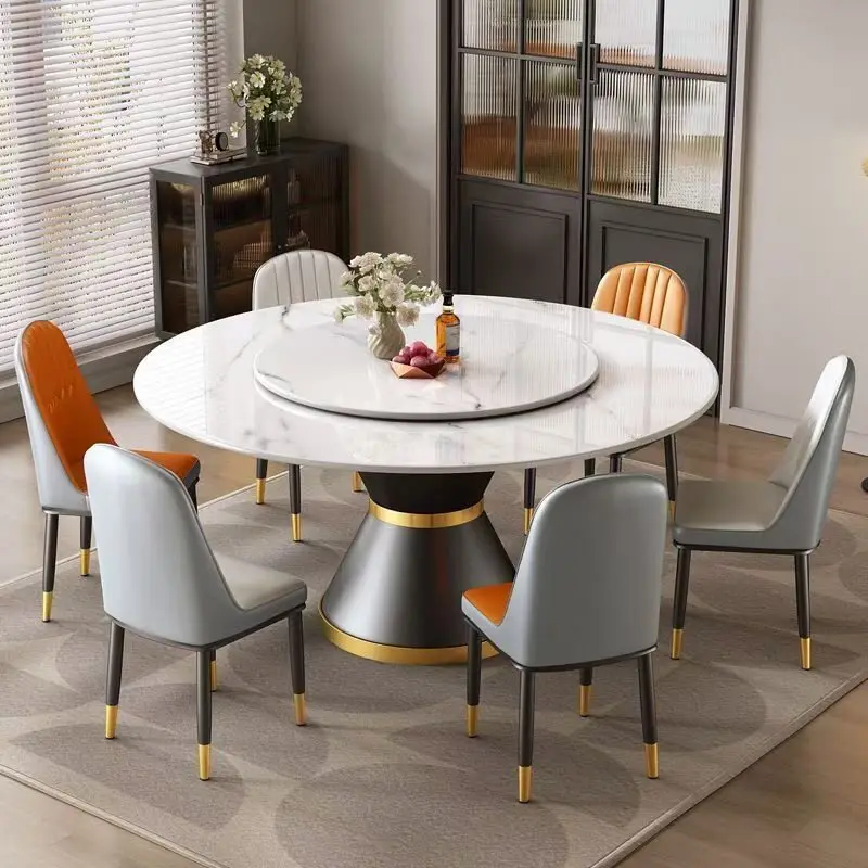 Gold White Dining Tables Marble Heat Resistant Nordicv Restaurant Dining Tables Round Modern Luxury Mesas De Comedor Furniture