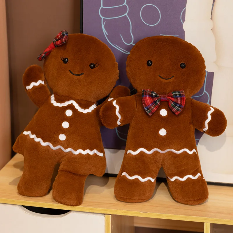 ตุ๊กตาขนมปังขิงน่ารัก กลิ่นช็อกโกแลต ของตกแต่งคริสต์มาส ตุ๊กตาจี้ ของเล่น หมอนอิงนุ่ม ของขวัญสำหรับเด็ก