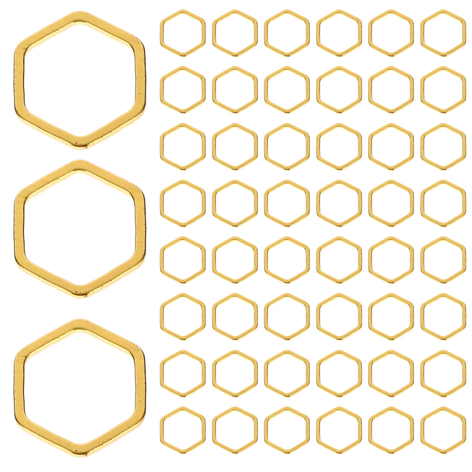

50pcs Hexagonal Earring Pendant Necklace Charms Copper DIY Bezel Bracelet Geometric Jewelry Crafts Accessories Findings