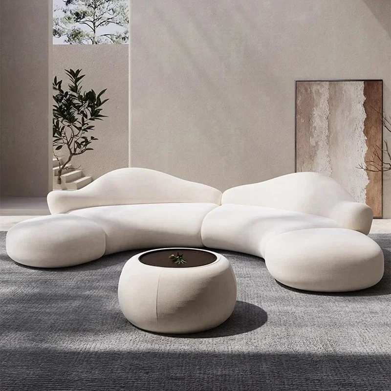 Corner Nordic Living Room Sofas Cloud Modern White Designer Outdoor Sofa Lounge Cute Curved Outdoor  Hotel Furniture