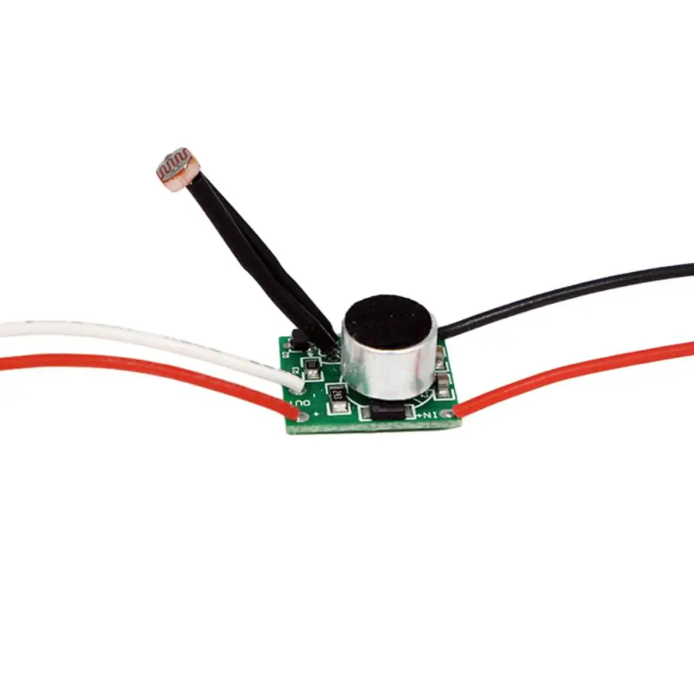 1 PC DC3-30V Sound Light Control Switch 1A 60W 50-60HZ Low Voltage LED Driver Photosensitive Voice Control Switch Circuit Board