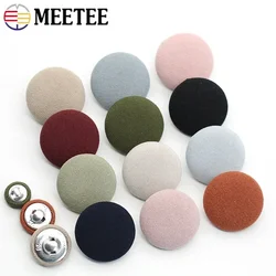 Meetee 50Pcs 11-30mm Cloth Covered Button For Sewing Bag Coat Decorative Round Shank Buttons Buckle DIY Garment Accessories