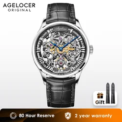 AGELOCER Skenleton Watches Men Luxury Brand Men's Fashion Automatic Hollow Out Man Mechanical Watches relogio masculino