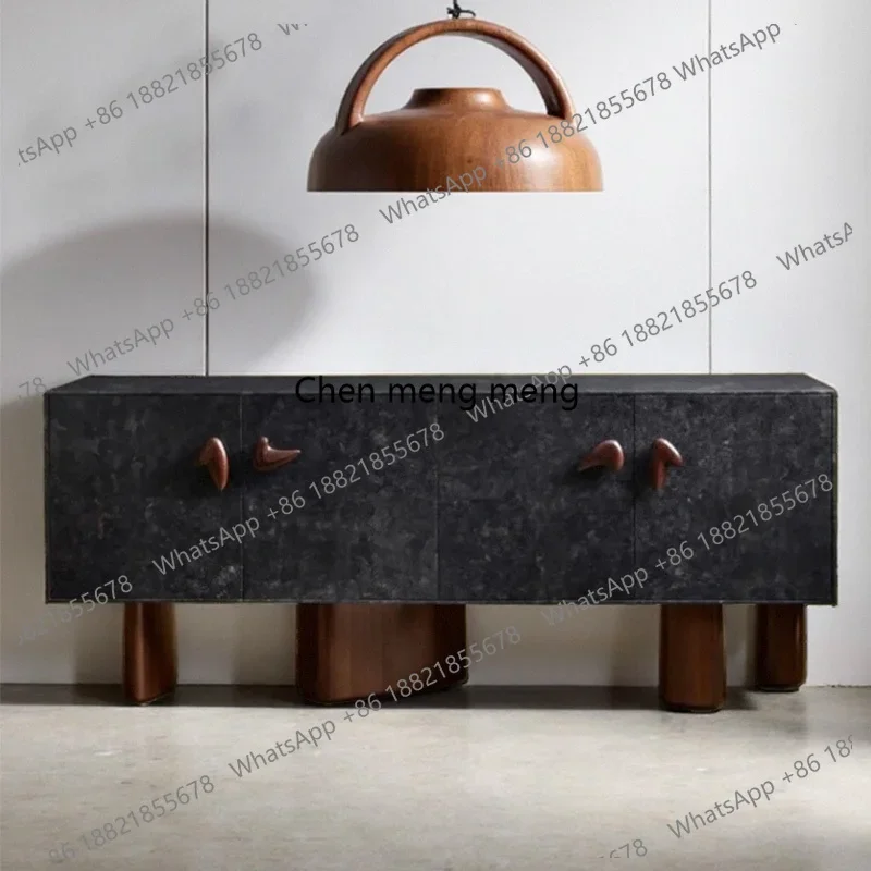 

Medieval retro designer dining side cabinet, living room Italian high-end entrance cabinet, decorative cabinet