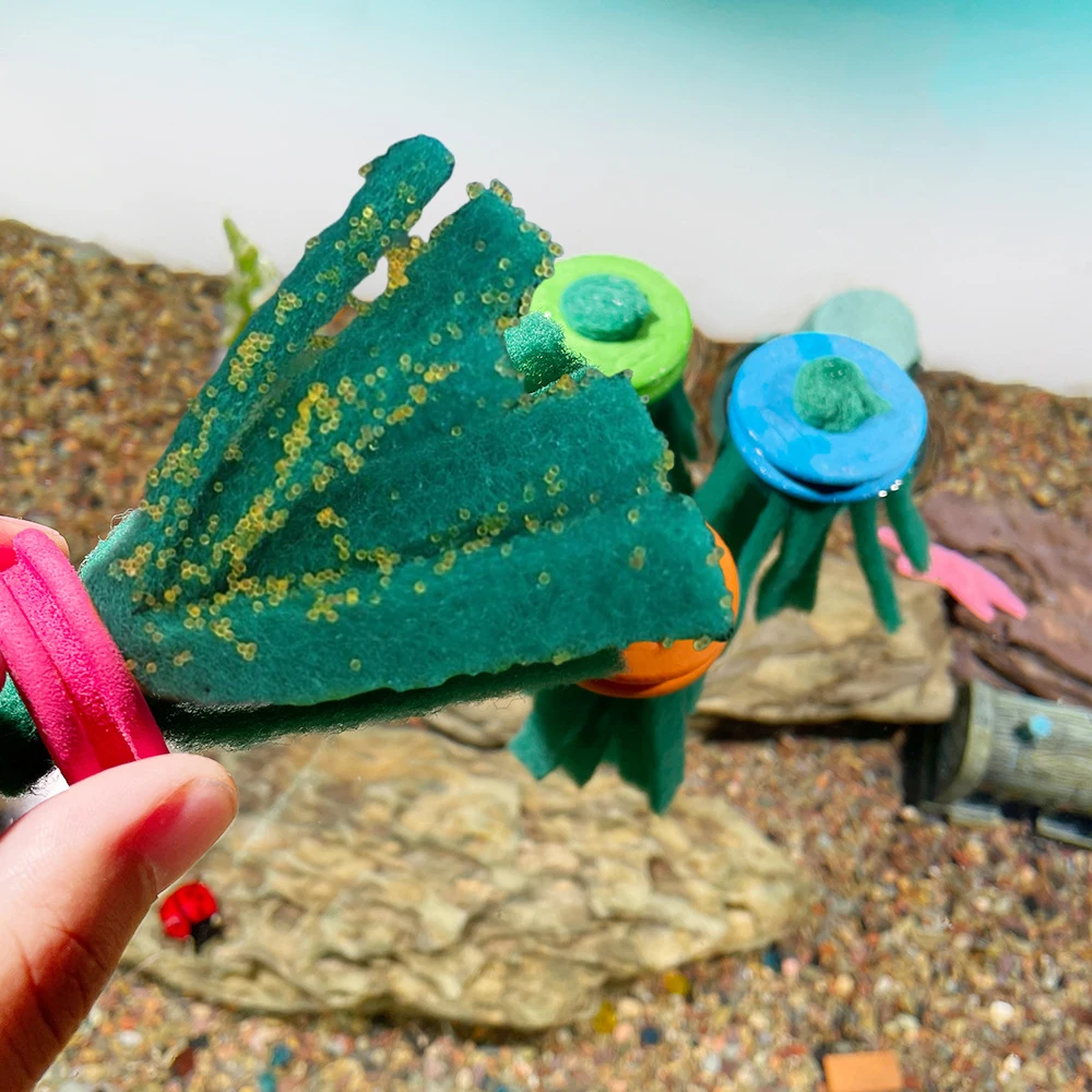 3/5 قطعة ممسحة التورخ الأسماك تربية ممسحة الأسماك الزخرفية سرير التورخ لحوض السمك الأسماك البيض التفرخ ممسحة حوض السمك لوازم التغذية #2