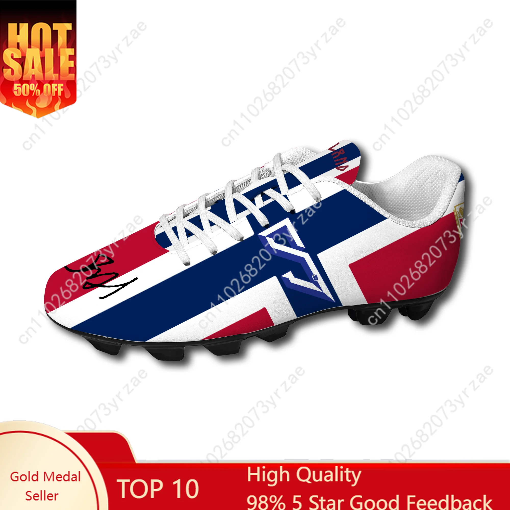 

Norway Football Shoes NO.9 Haaland Soccer Sneakers Norwegian Flag Mens Womens Teenager Fashion Outdoor Sports Shoe