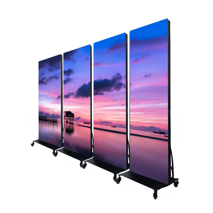 Customizable Outdoor P2.5 Flooring Standing Move Smart Digital Display Led Advertising Machine Full HD Big Advertising Screen