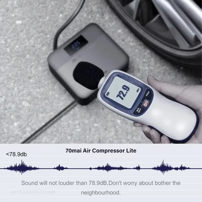 Original 70mai Portable Air Compressor Tire Inflator Air Pump for Car Tires DC 12V Tire Pump Preset Tire Pressure for Bike Ball