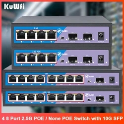 2.5G Ethernet Network Switch None POE or 48V POE Port Switch 10G SFP Port Support CCTV IP Camera AP Router MDI/MDIX VLAN