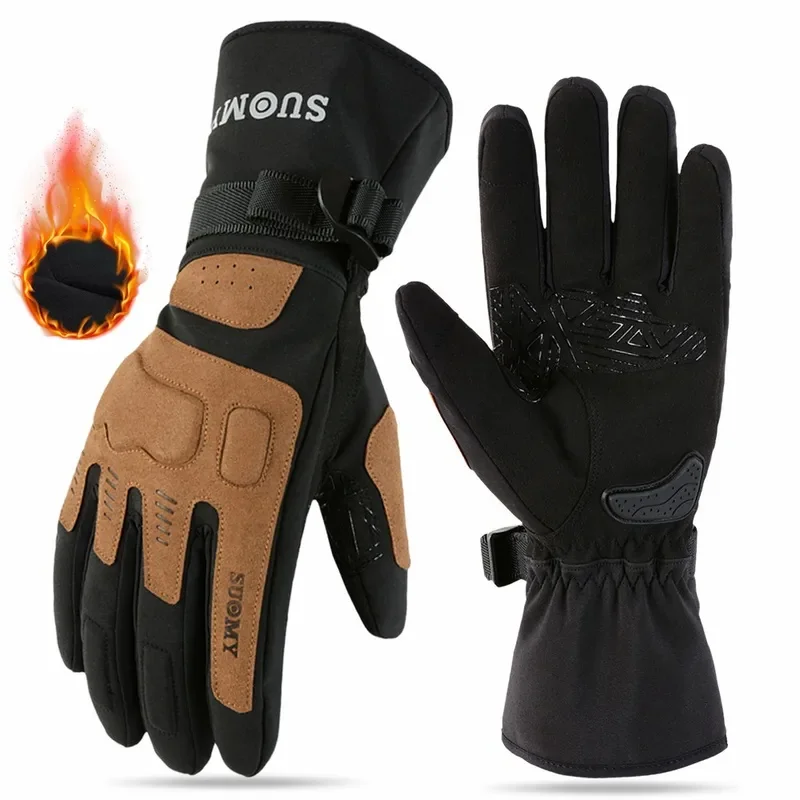Winter Motorcycle Gloves Windproof Waterproof Touch Screen Full Finger Motorbike Riding Glove Anti‑Slip Protective for Men Women