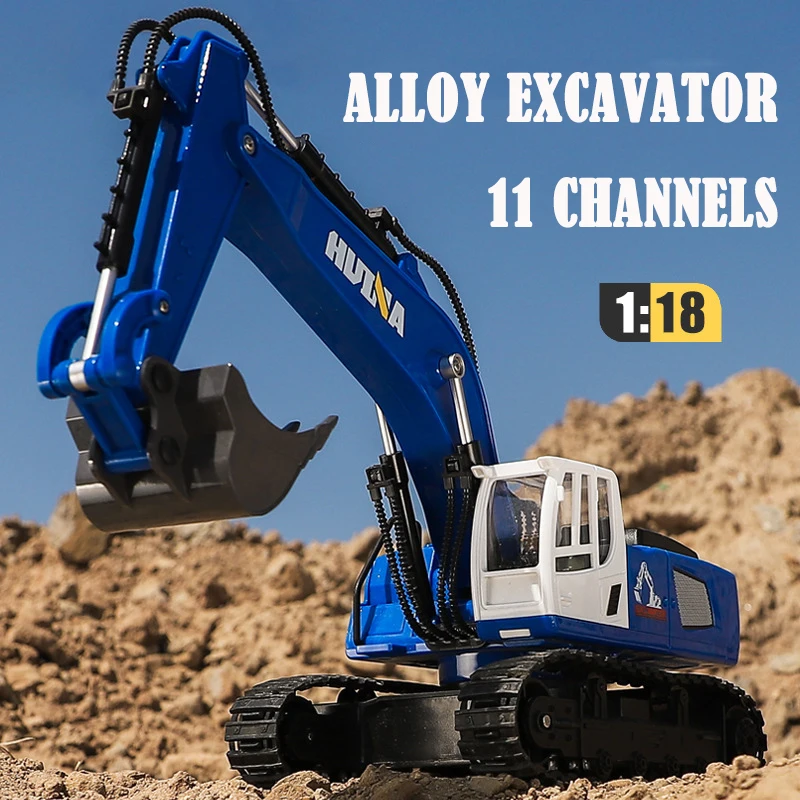 HUINA 1:16 RC Excavator Vehicle Electric Large Model Alloy Excavator Hook Machine 11 Channel Engineering Vehicle Toy Boy Gifts