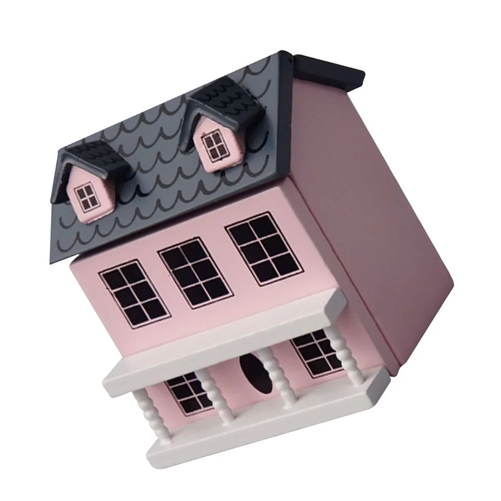 

Villa Small House Tiny Decor Wooden Painted Mini Model Fairy Toy Adorable Micro Villas Ornament