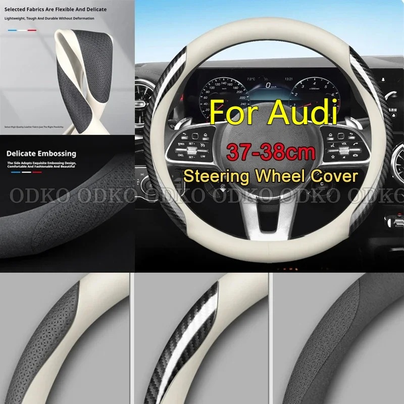 

Car Steering Wheel Cover For Audi A1 A3 A4 A5 A6 A7 Q5 Q7 Pu Leather Steering Protector Anti Scratch Non-slip Auto Accessories
