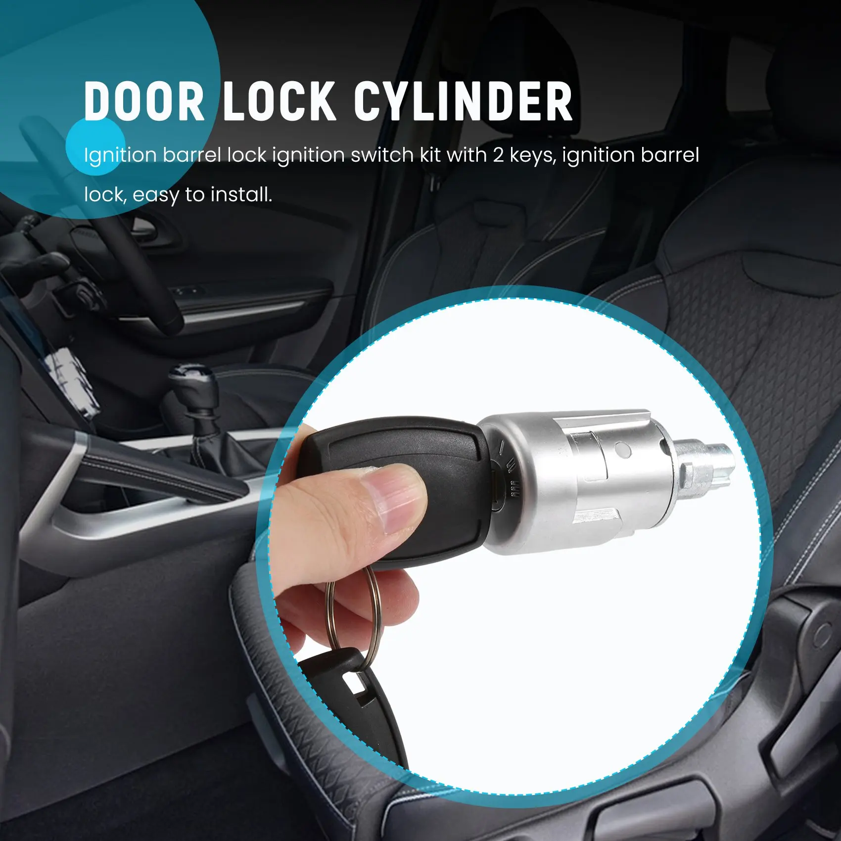 Ignition Barrel Lock Ignition Switch with 2 Keys Kits for Ford Transit Custom Transit MK8 1926227