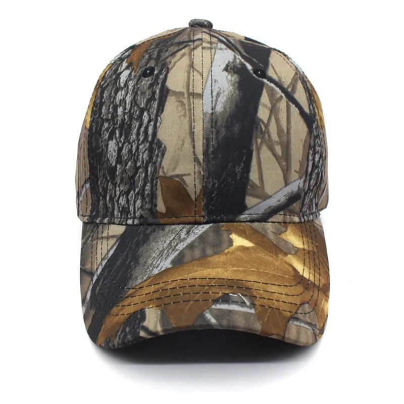 Men \'s Jungle Camouflage Pattern Hats Hunting Fishing Baseball Cap Sunscreen Cotton Casual Adjustable UV Protection Sunshade Cap