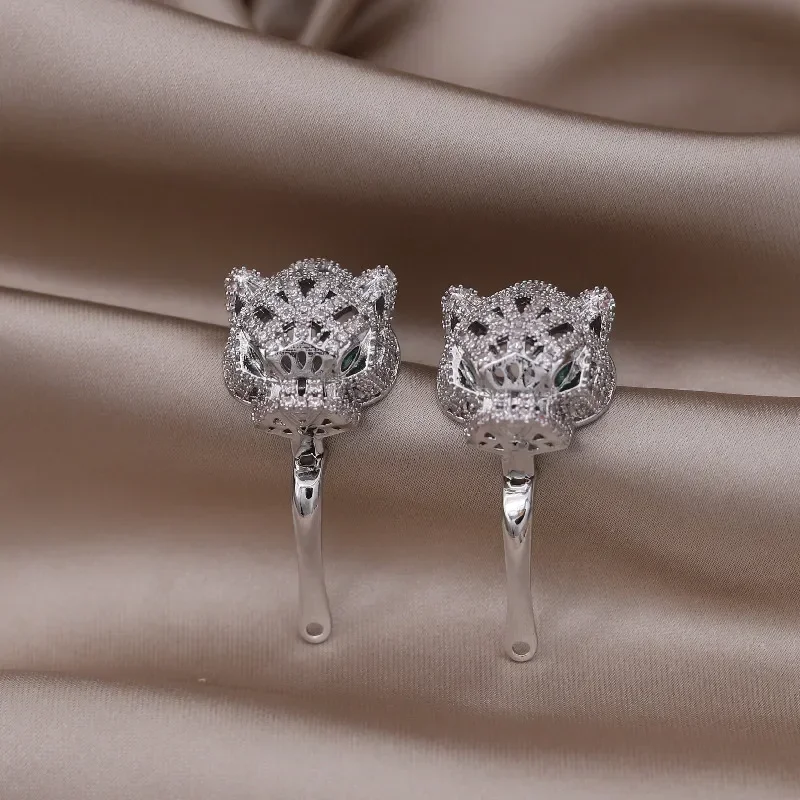 Korea New Design Fashion Jewelry  Gold plated Exquisite Luxury Zircon Leopard Earrings Elegant Women Party Shiny Accessories