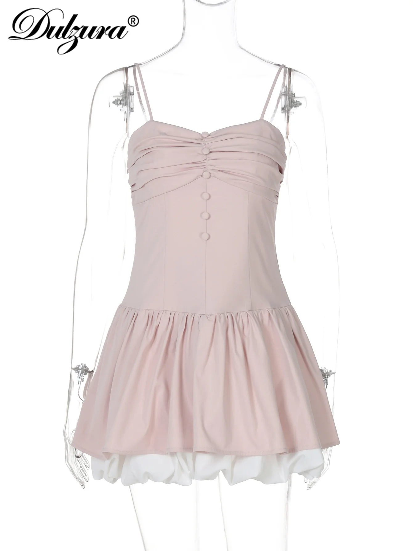 Dulzura, sin mangas, sin espalda, ajustado, fruncido, de un solo pecho, con cremallera, plisado, Mini vestido liso, Sexy, elegante, ropa para fiesta y Club