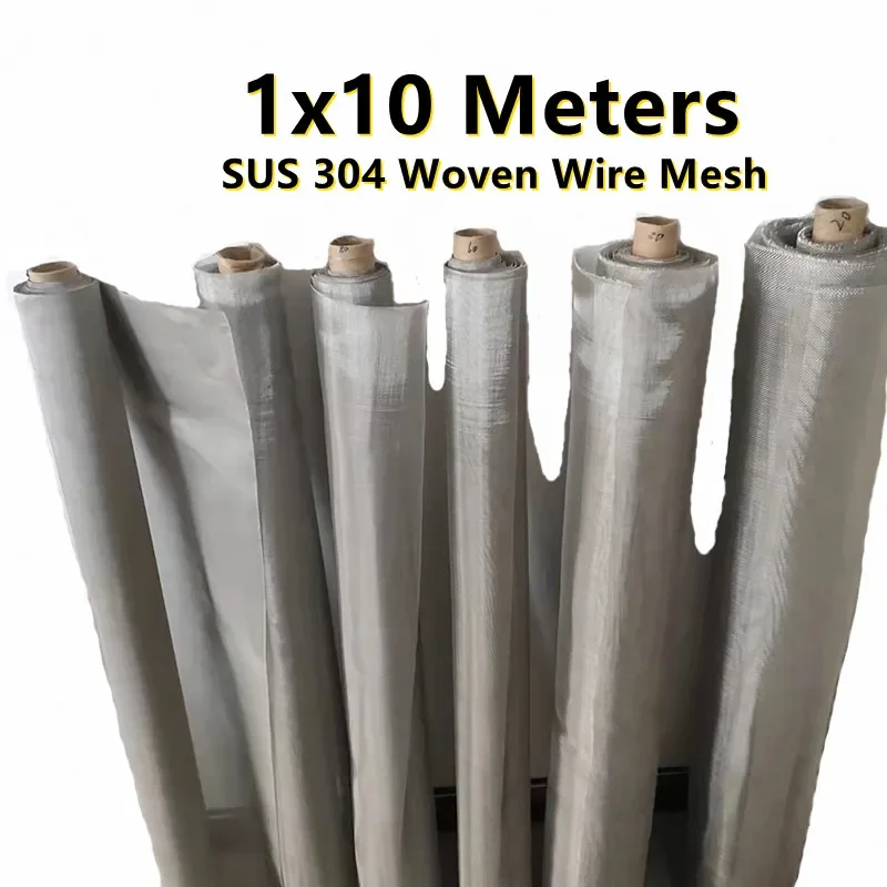 

10Meters/Roll 304 Stainless Steel Filter Mesh Metal Woven Wire Mesh Net Filtration Screening Sheet Screen Filter Industrial Tool