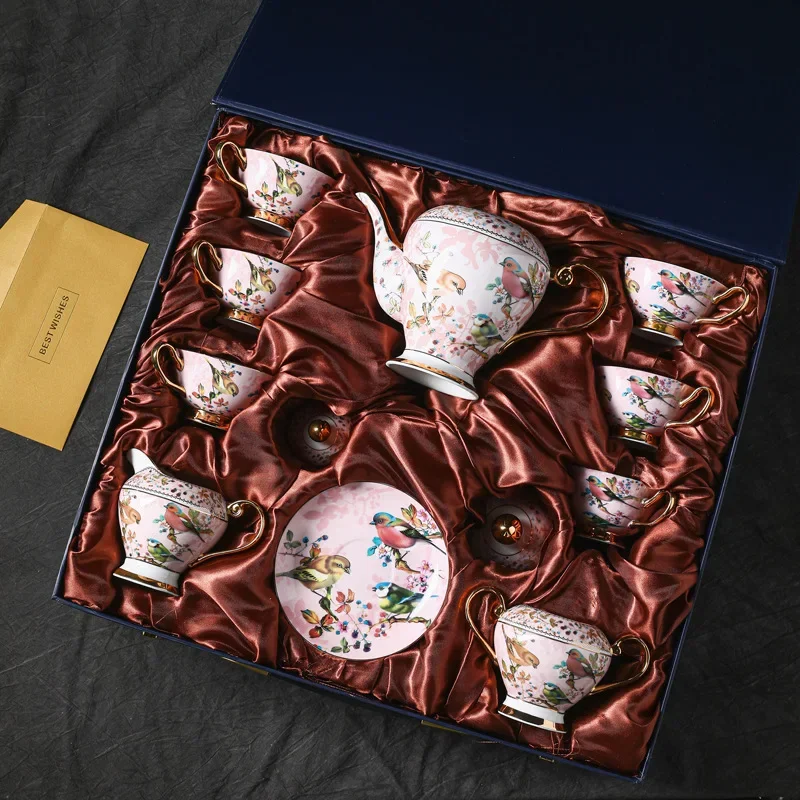 9/15/18pc Cup Set European Bone China Ceramic Coffee Cup Dish Spoon Set English Afternoon Tea Coffee Cup Household Tea Set