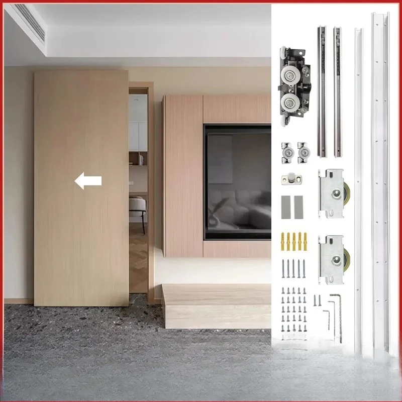 

Hidden track wooden push-pull moving hardware bedroom kitchen translation accessories two-way buffer accessories