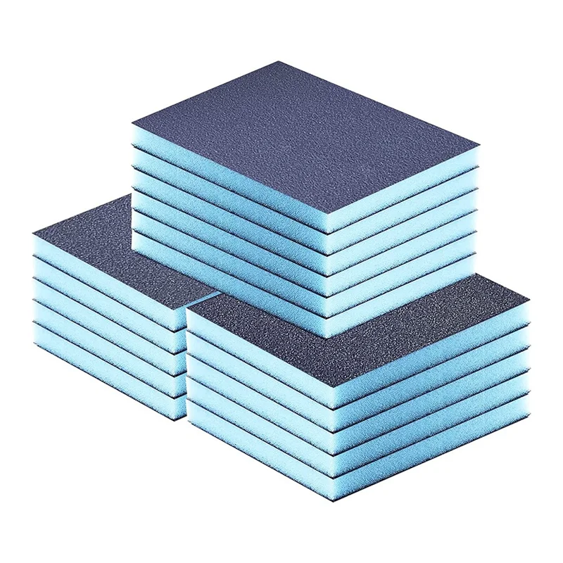 

ABUF Sanding Sponge, 16Pieces Sanding Blocks, Reusable and Washable Sand Sponge Kit for Plastic, Wood, Metal(100 120 220 )