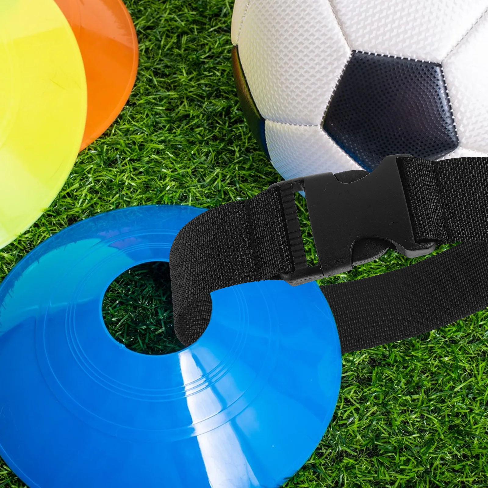 

4pcs Football Cone Strap Portable Adjustable For Soccer Practice Football Training Gym Fitness Equipment Storage Carry Organizer