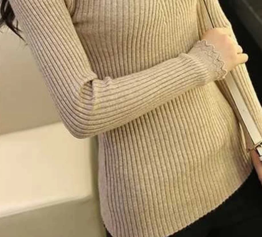 Turtleneck Sweater Women Fashion 2026 New Stretch Tops Women Candy Color Knitted Pullovers Long Sleeve Bottoming Knitted Sweater