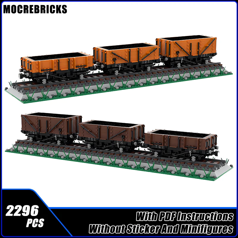 

City Railway Freight Train Plank Open Wagons Carriage Sets MOC Technology Building Blocks Model DIY Bricks Toys Kid's Xmas Gifts