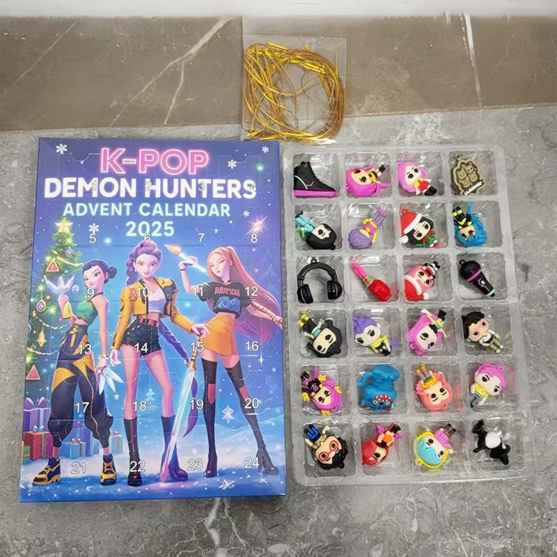 متوفر في المخزون عيد الميلاد K-pop شيطان الصيد 24 قطعة تقويم القدوم مفاجأة صندوق أعمى K البوب دمى صناديق الشكل الهدايا ألعاب أطفال #2
