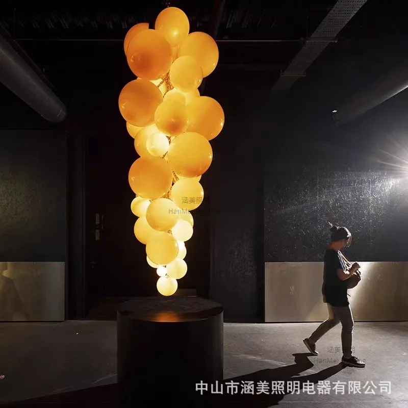 Grape Chandelier Italian Fruit Theme Restaurant Empty Staircase Designer Club Hotel Homestay Art Lights