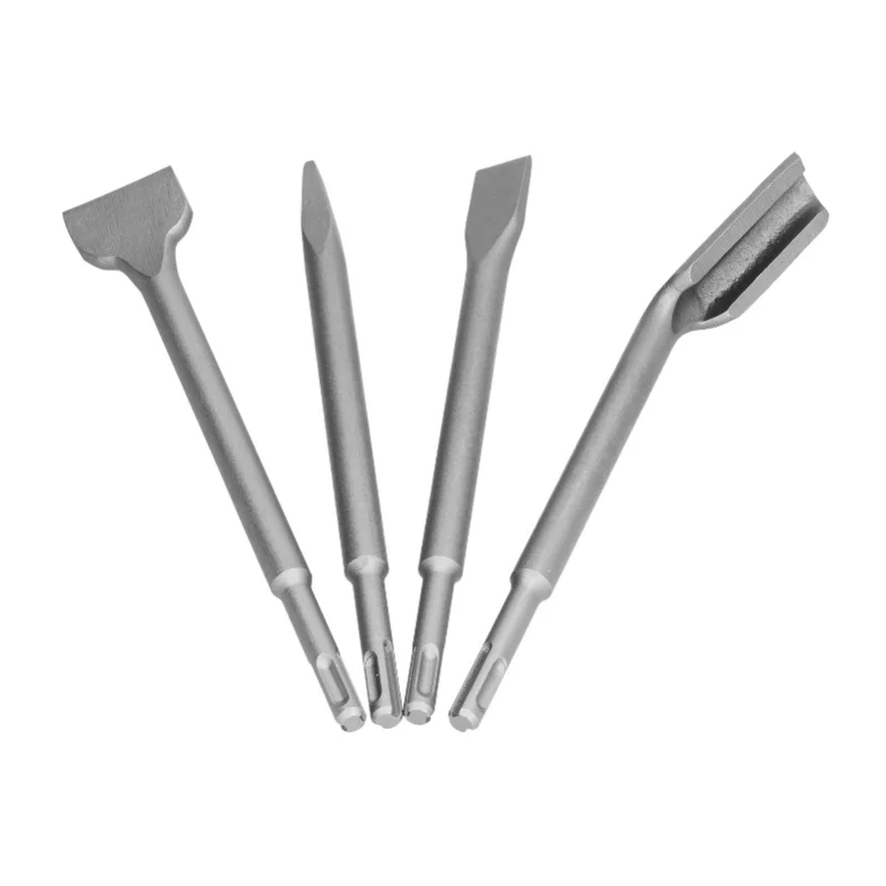 

4PCS Chisel Hammer Drill Bits Concrete Hammer Bits Set Includuing Flat Chisel Point Chisel And Gouge Chisel