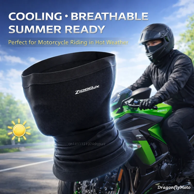 

For Kawasaki Z 1000SX z1000 SX 2013-2023 Custom Logo Motorcycle Mask Summer Breathable Neck Scarf UV Protection