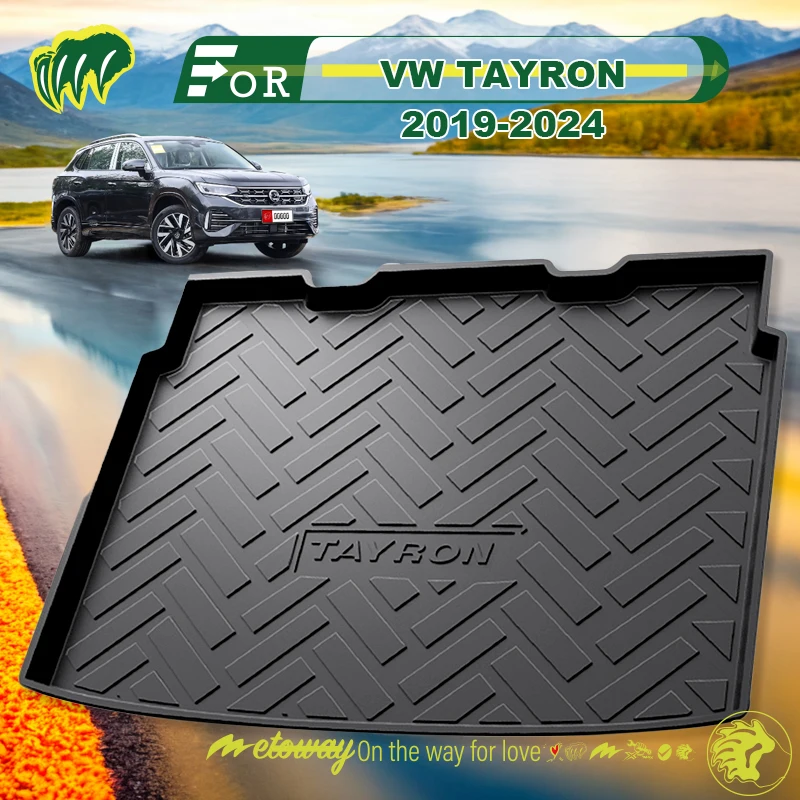 For VW TAYRON X GET 2019-2024 Custom Fit Car Trunk Mat All Season Black Cargo Mat 3D Shaped Laser Measured Trunk Liners