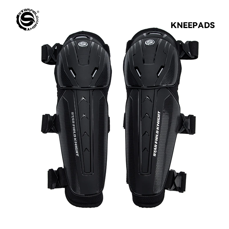 Star Field Knight Black Motorcycle Riding Equipment Knee Protection A Pair TPU Shell Collision Resistant and Wear-resistant