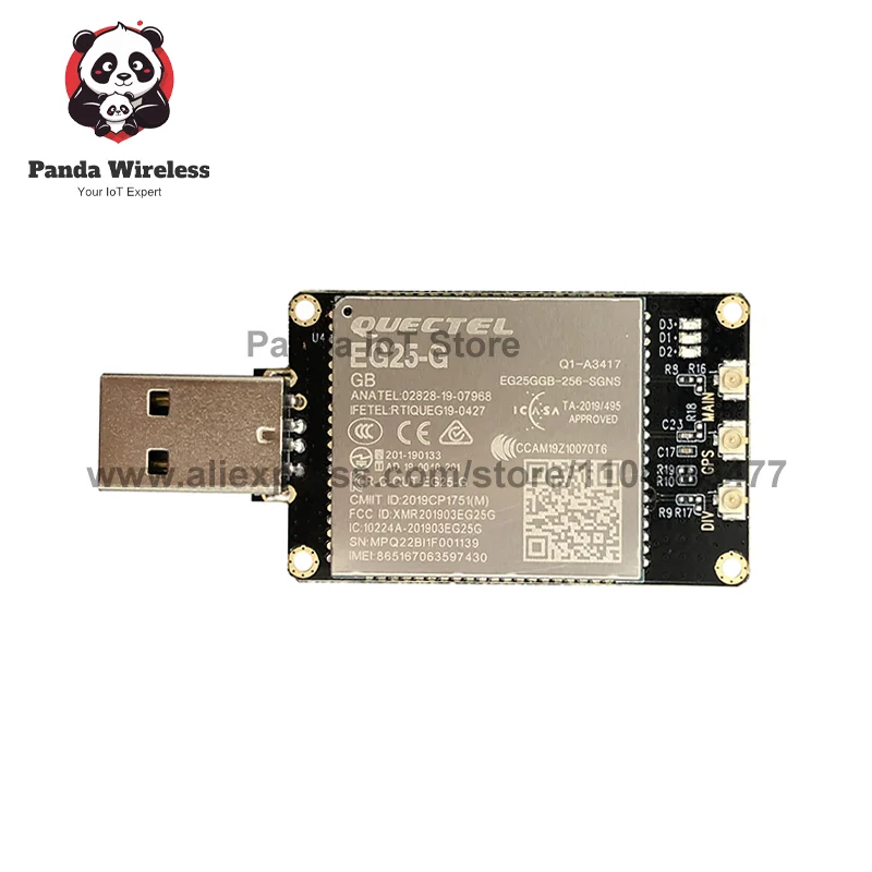 وحدة Quectel 4G USB Dongle Cat4 من سلسلة EC25 مع فتحة لبطاقة SIM، نطاق عالمي عالمي مع fpc، ضفيرة، محول وهوائي GPS