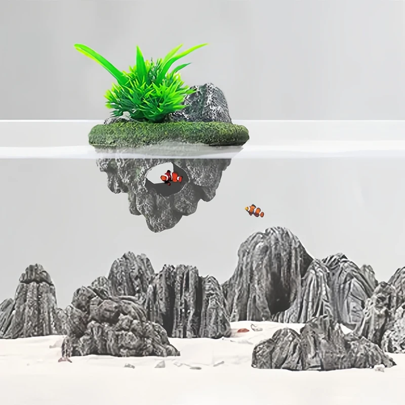 

Fish Tank Landscaping Suspended Stone Simulation Plants Island Caverns Floating Ornaments Scenery Rockery Aquarium Decoration