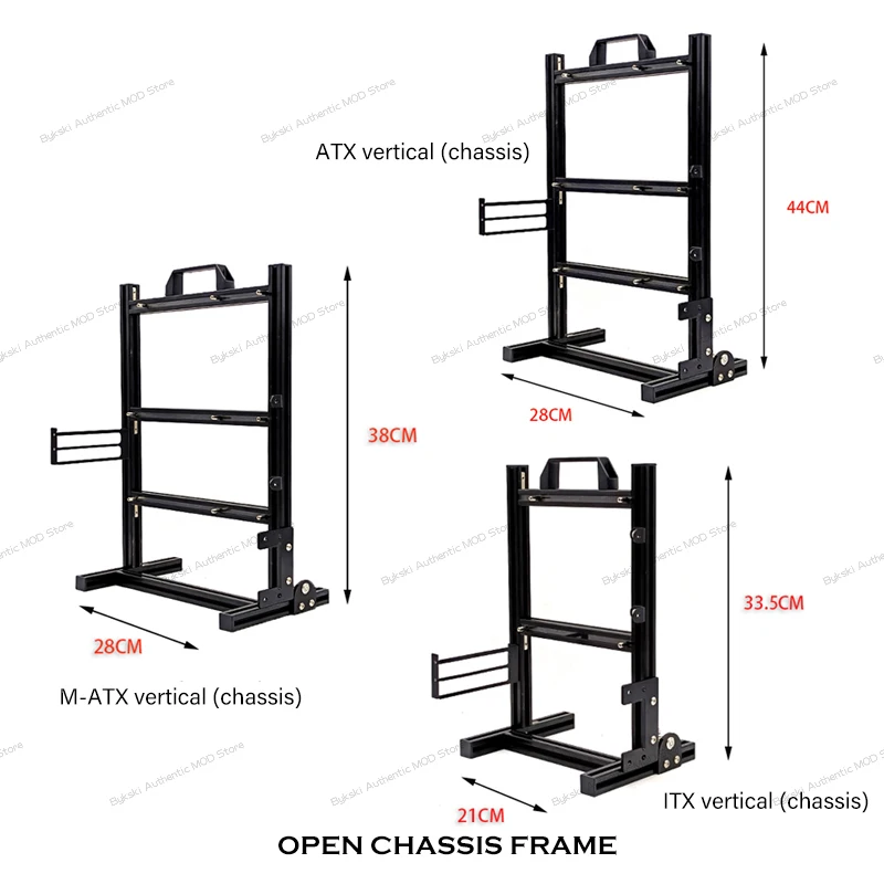 MOD Open Style Computer Case Frame,Vertical Chassis Shelf,DIY Desktop Gaming Gamer Cabinet PC Cabinet,Support  ATX/ ITX / MATX