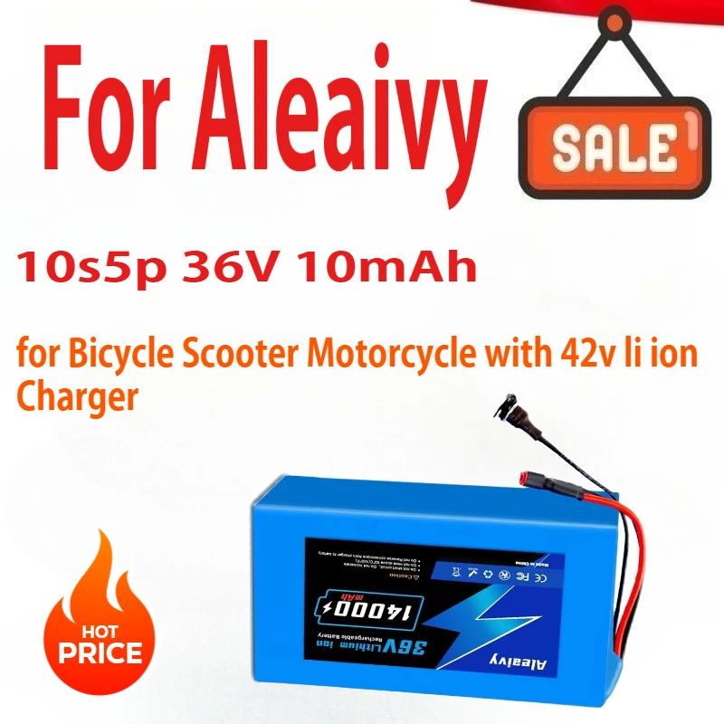 

Aleaivy 36V Electric Bike Lithium Battery Pack 14Ah Li-ion Ebike Battery for Bicycle Scooter Motorcycle with 42v li ion Charger