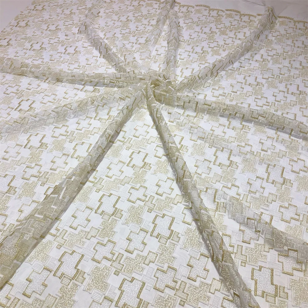 Neuer Stil Mesh-Stickerei Afrikanischer Spitzenstoff 2026 Hochwertige Spitze Wasserlösliche Modische Weiche Spitze 5 Yards – Detail 11