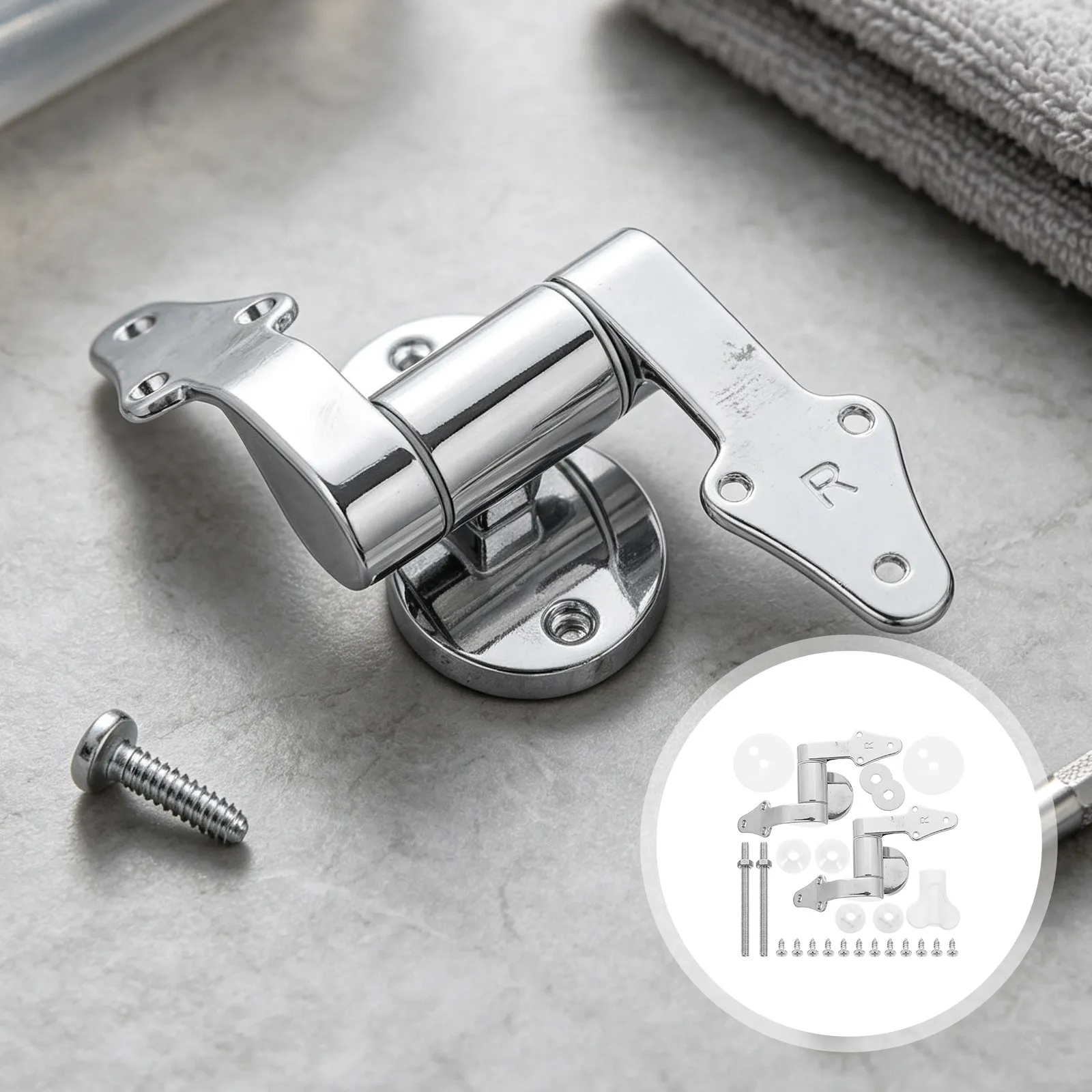 1Pair Soft Close Zinc Alloy Toilet Seat Hinges Slow Lowering Silent Toilet Hinge Replacement Hardware Seat Hinge Repair Kit