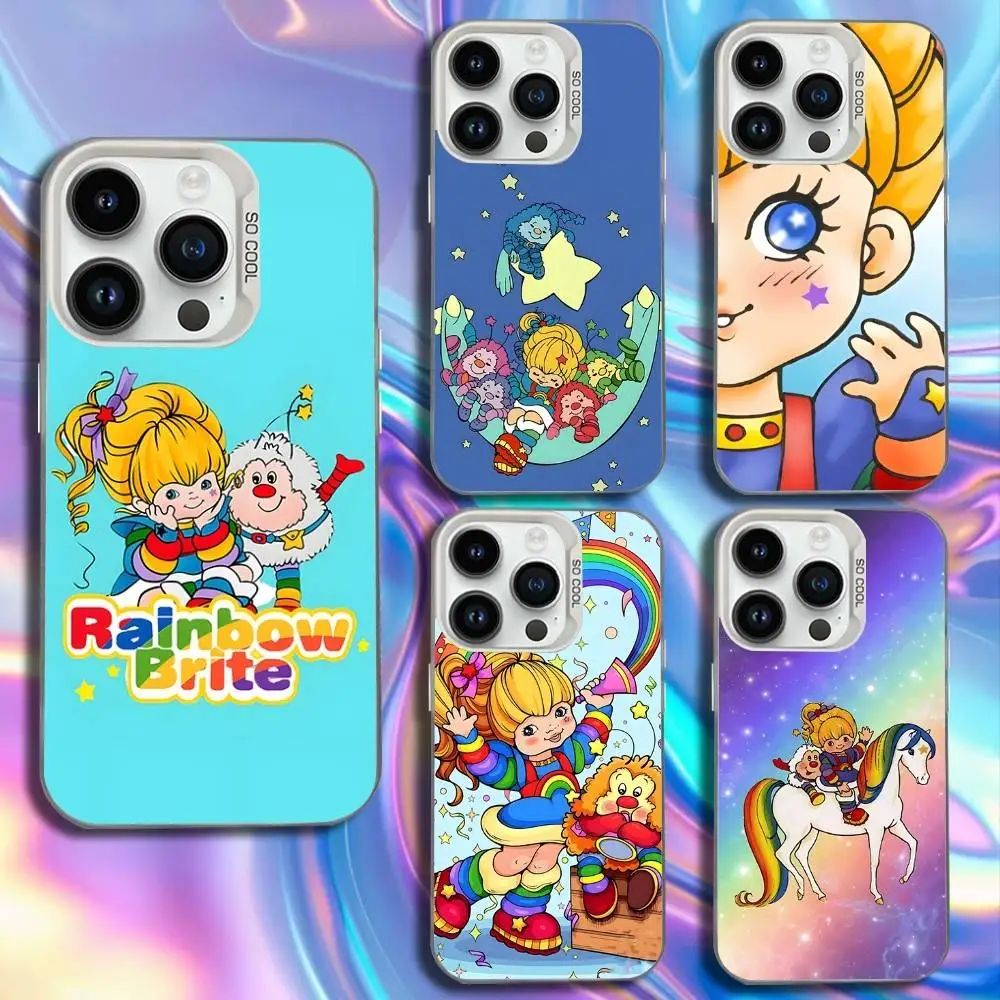 

Cartoon R-Rainbow Brite Phone Case For iPhone 16,15,14,13,12,11,Mini,Pro,SE,MAX White Matte Shockproof Cover