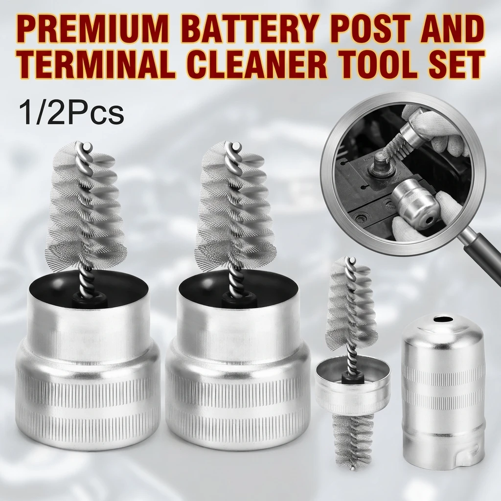 Car Battery Brush Wash Cleaning Tool Wire Battery Post Terminal Cable Battery Maintenance Tool Terminal Dirt Cleaner Wire Brush