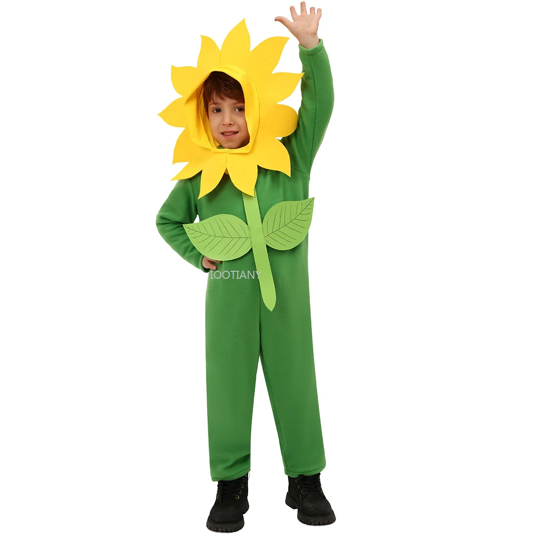 IOOTIANY New Irish Festival Kids Onesie St. Patrick's Day Sunflower Role Play Cos Costume Party Stage Performance Costume